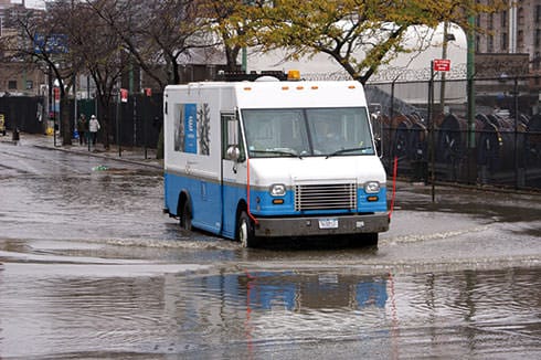 Les rue de New York inondées