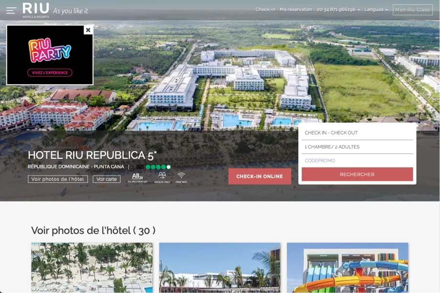 Chikli voyage sans enfant adult only Riu