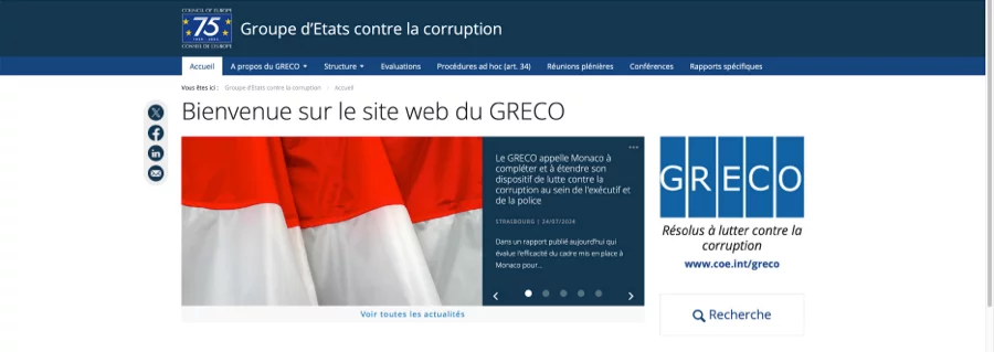 GRECO Groupe d'états contre corruption